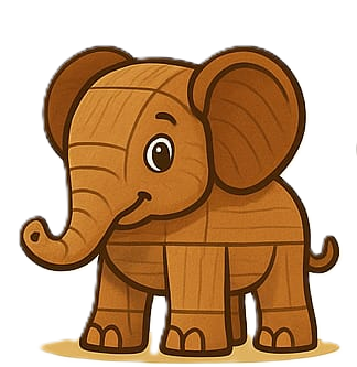 Baldauf Holzspielzeug Logo mit Elefant